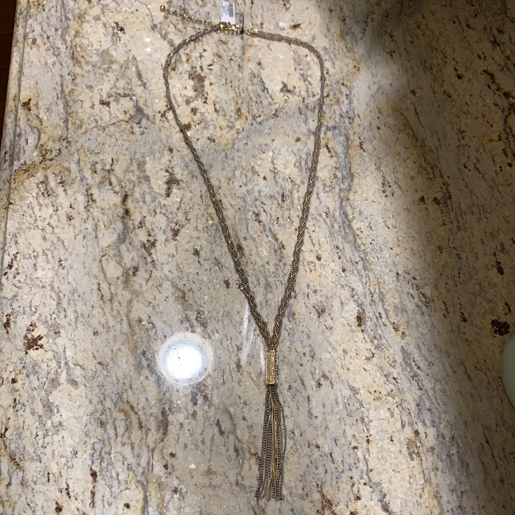 Chicos Multi Tone Gold Silver Reversible Necklace